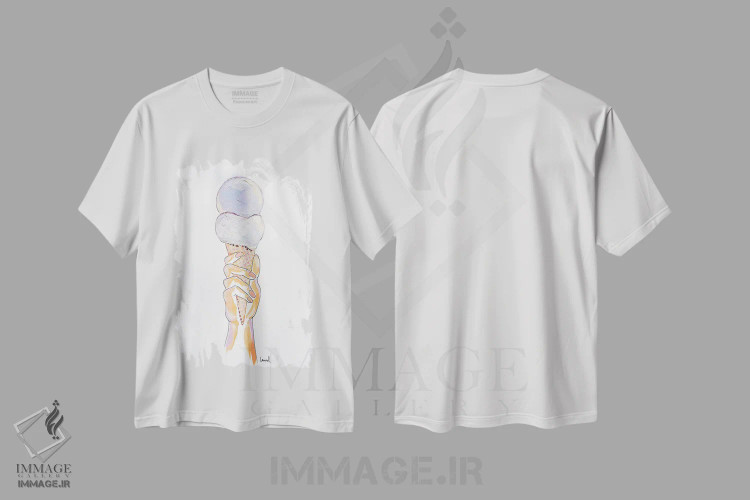 تیشرت سفید طرح دار دست و بستنی III، مدیوم اثر لورِل گرینفیلد | immage.ir