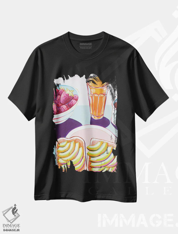 تیشرت مشکی طرح دار نان برشته با آووکادو، مدیوم اثر لورِل گرینفیلد | فروشگاه ایماژ