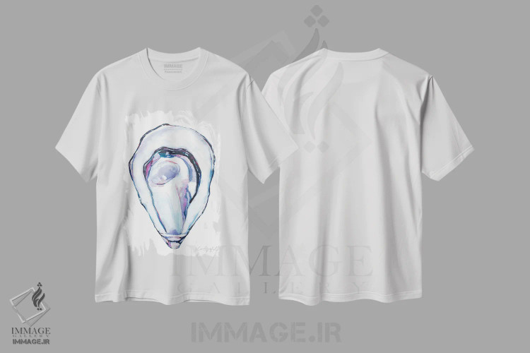 تیشرت سفید طرح دار صدف خوراکی، مدیوم اثر لورِل گرینفیلد | فروشگاه ایماژ