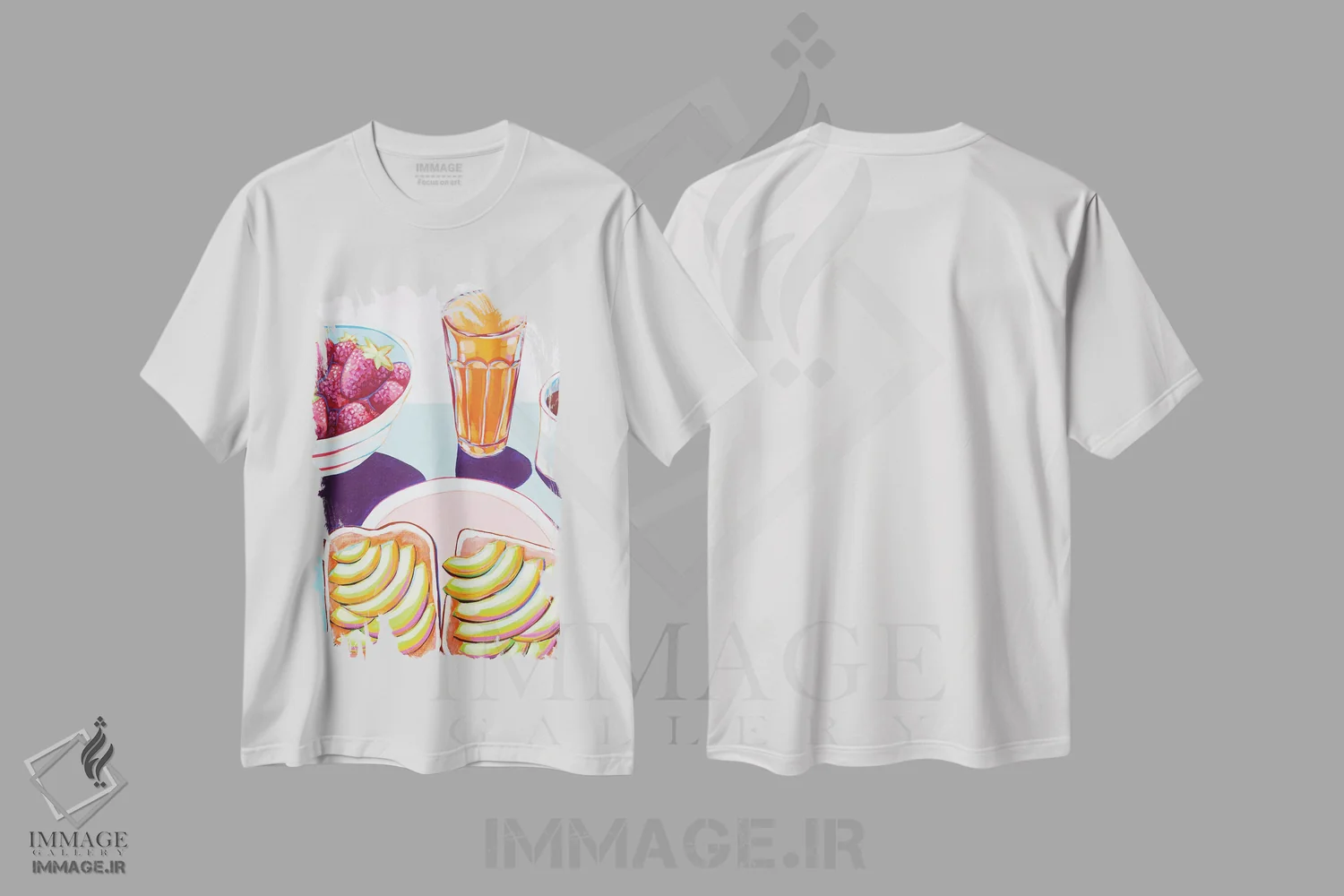 تیشرت سفید طرح دار نان برشته با آووکادو، مدیوم اثر لورِل گرینفیلد | immage.ir