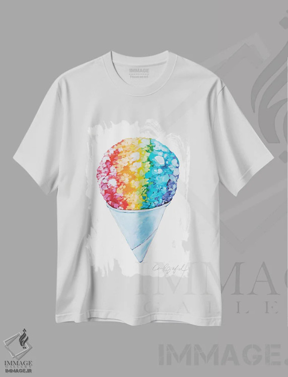 تیشرت سفید طرح دار یخ در بهشت، تزئینی اثر لورِل گرینفیلد | فروشگاه ایماژ