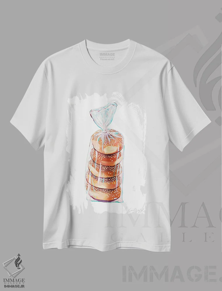 تیشرت سفید طرح دار کیسه ای از بیگل ها، مدیوم اثر لورِل گرینفیلد | immage.ir