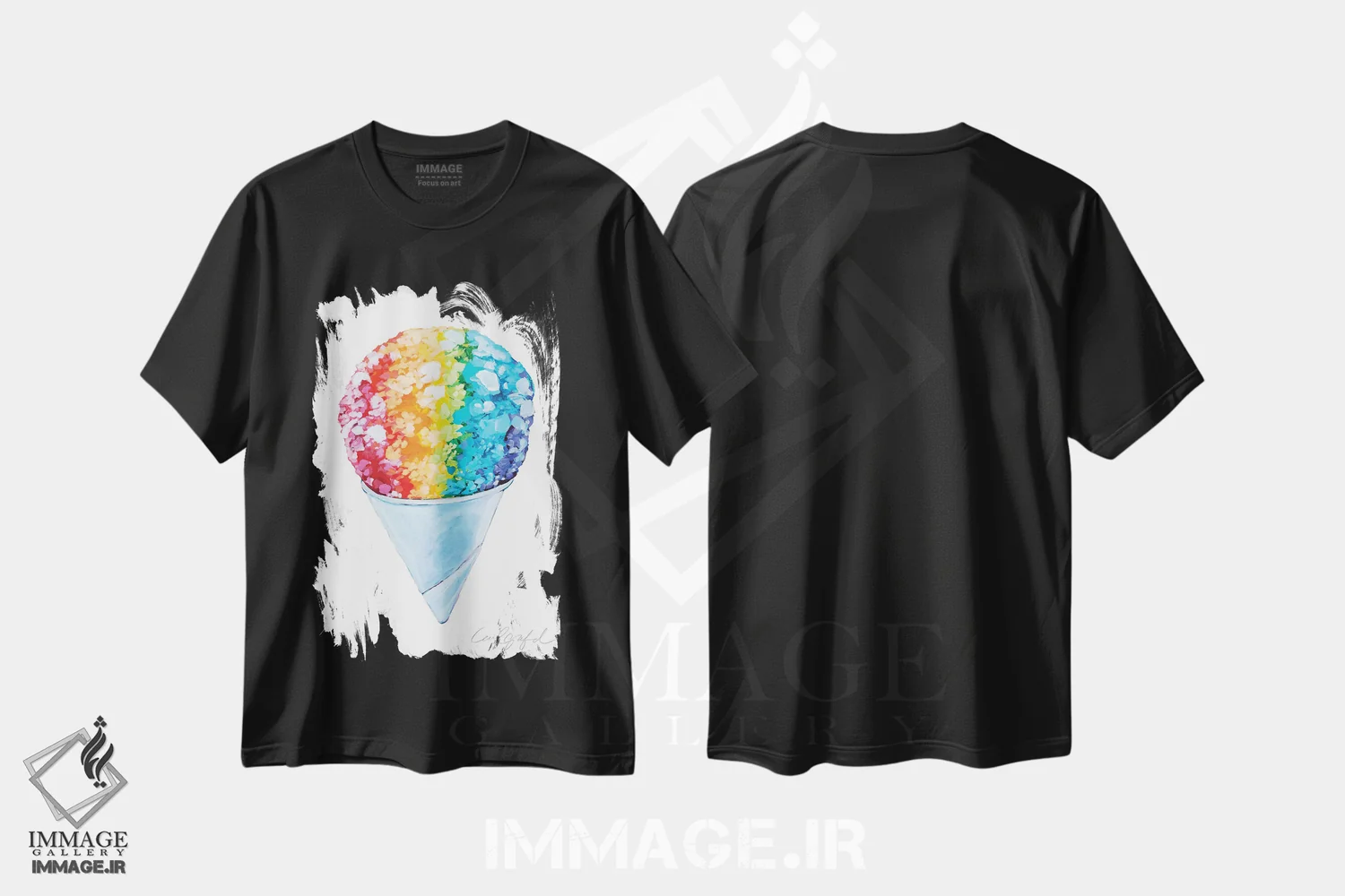 تیشرت مشکی طرح دار یخ در بهشت، تزئینی اثر لورِل گرینفیلد | immage.ir