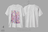تیشرت سفید طرح دار پودر رنگی با طعم میوه فروتی پبلز اثر لورِل گرینفیلد | immage.ir