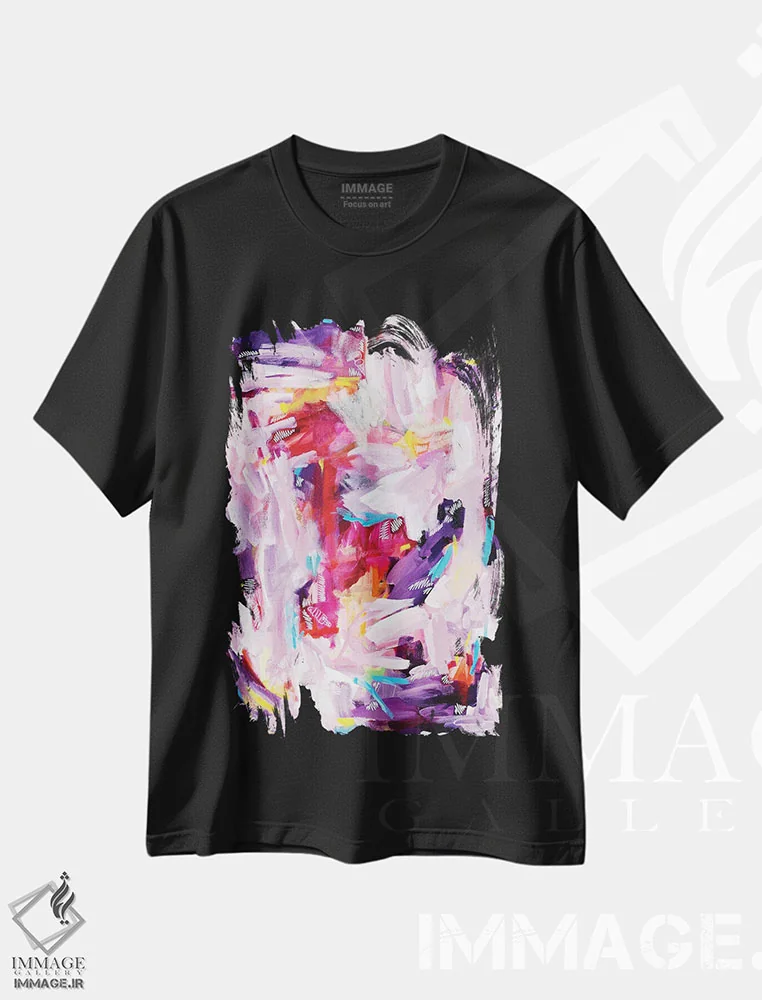 تیشرت مشکی طرح دار ساندی کیهانی اثر لورِل گرینفیلد | فروشگاه ایماژ