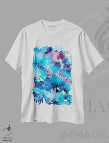 تیشرت سفید طرح دار تمشک آبی اثر لورِل گرینفیلد | فروشگاه ایماژ