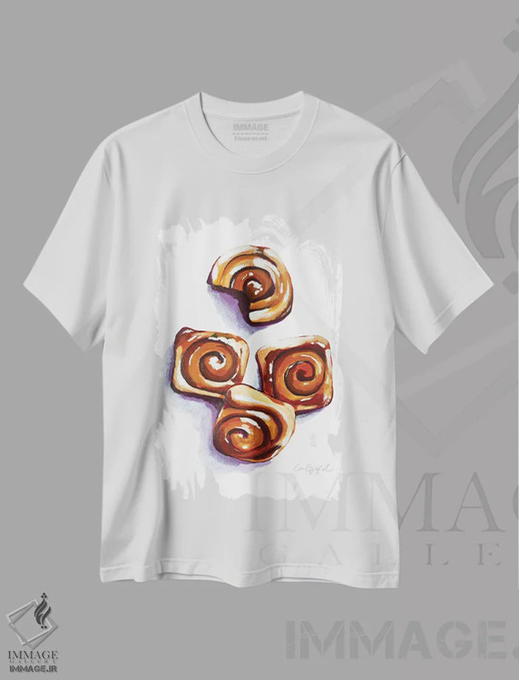 تیشرت سفید طرح دار نان های چسبناک، مدیوم اثر لورِل گرینفیلد | فروشگاه ایماژ