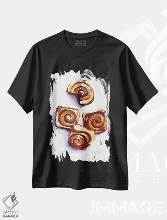 تیشرت مشکی طرح دار نان های چسبناک، مدیوم اثر لورِل گرینفیلد | immage.ir