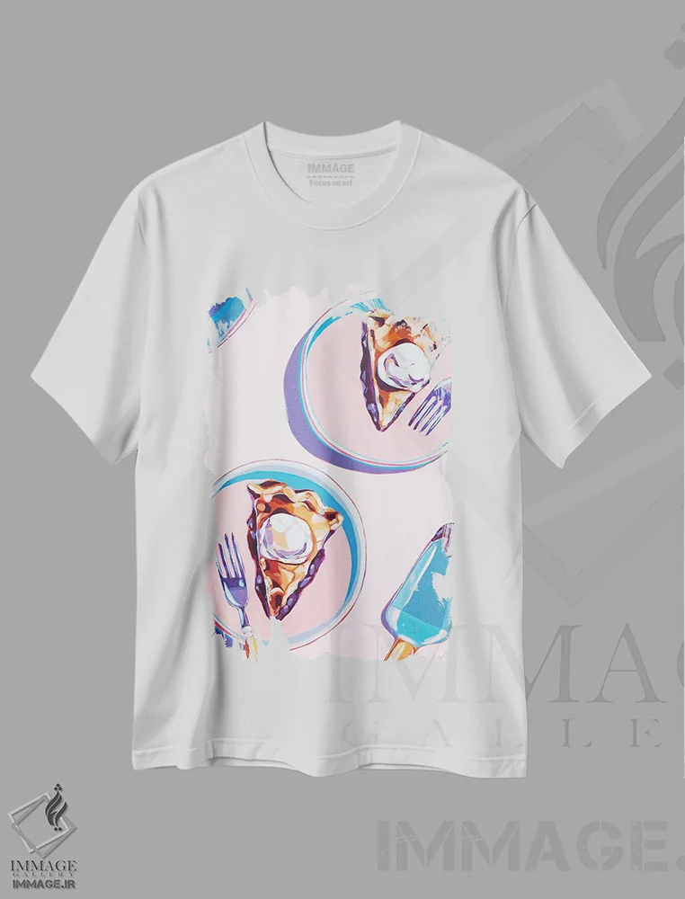 تیشرت سفید طرح دار دو برش پای بلوبری، تزئینی اثر لورِل گرینفیلد | فروشگاه ایماژ
