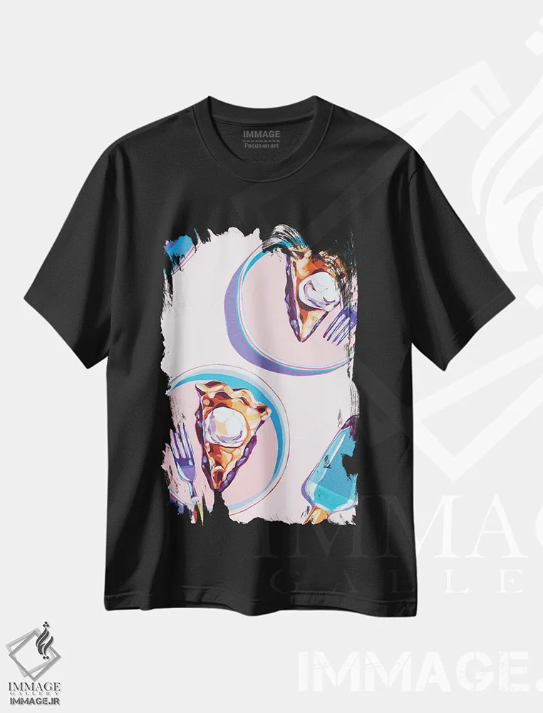 تیشرت مشکی طرح دار دو برش پای بلوبری، تزئینی اثر لورِل گرینفیلد | immage.ir
