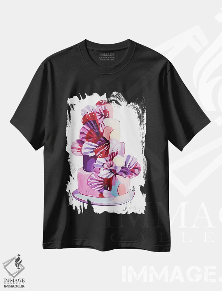 تیشرت مشکی طرح دار کیک بادبزنی، مدیوم اثر لورِل گرینفیلد | فروشگاه ایماژ