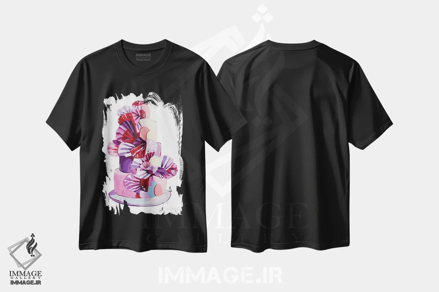 تیشرت مشکی طرح دار کیک بادبزنی، مدیوم اثر لورِل گرینفیلد | فروشگاه ایماژ