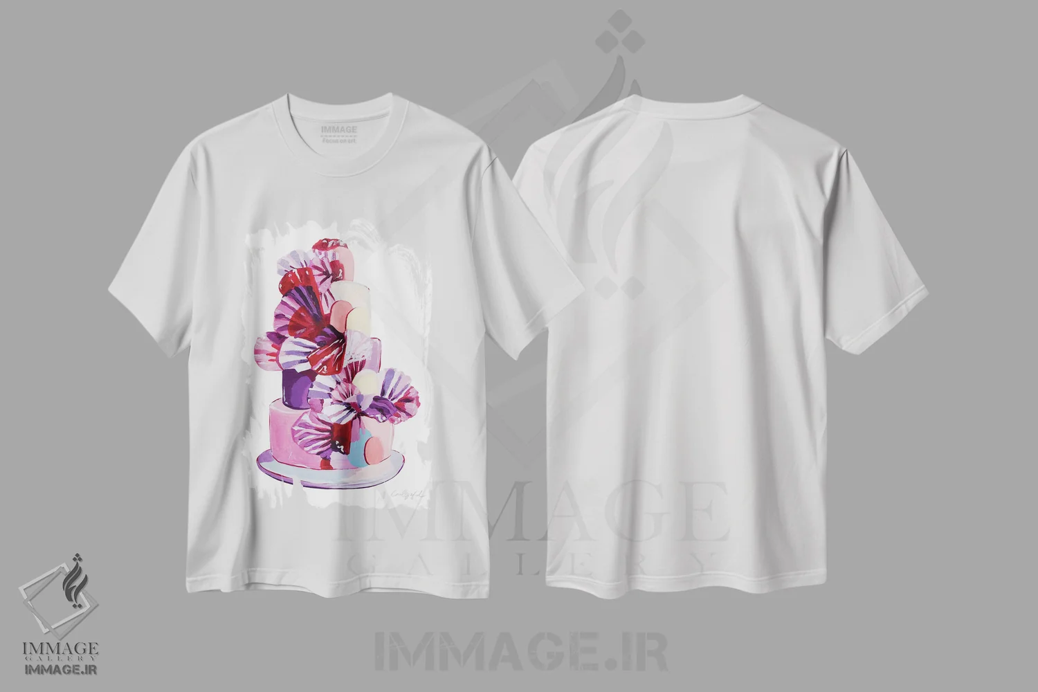 تیشرت سفید طرح دار کیک بادبزنی، مدیوم اثر لورِل گرینفیلد | immage.ir
