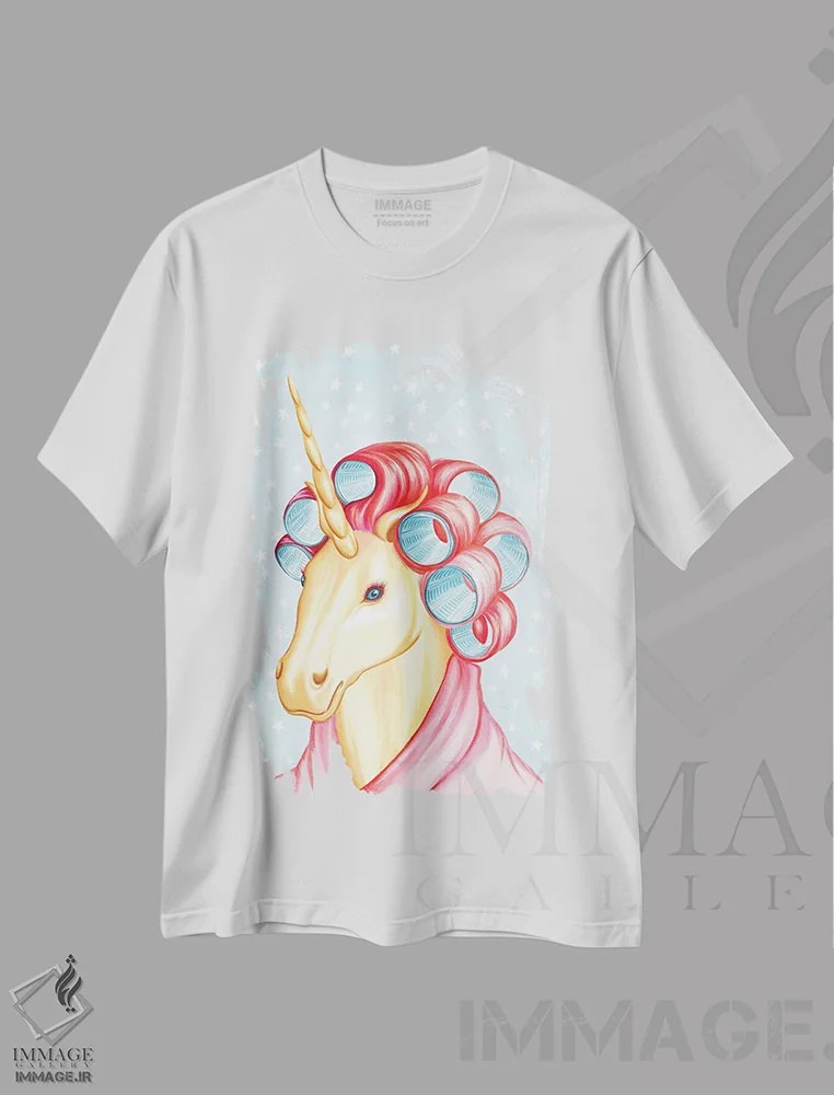 تیشرت سفید طرح دار تک شاخ، تزئینی اثر آملی لگو | فروشگاه ایماژ