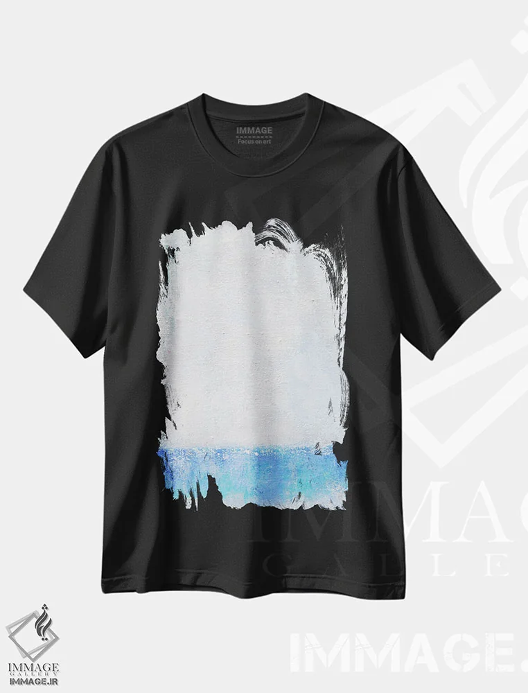 تیشرت مشکی طرح دار آن قدر دور در آسمان اثر لئون گروسمن | فروشگاه ایماژ