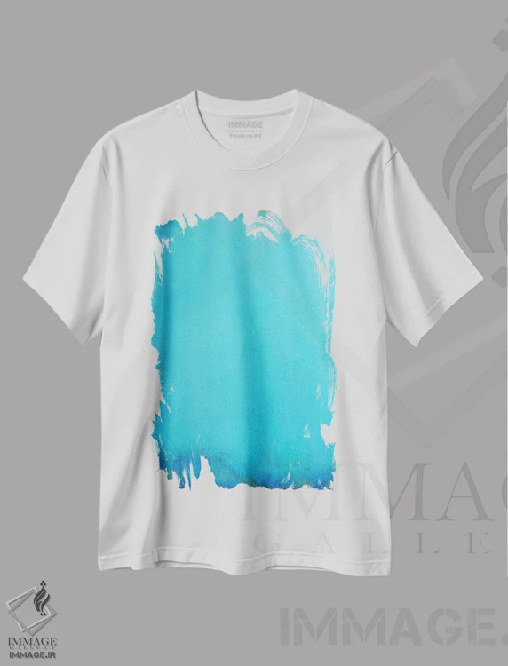 تیشرت سفید طرح دار صبح آرام اثر لئون گروسمن | immage.ir
