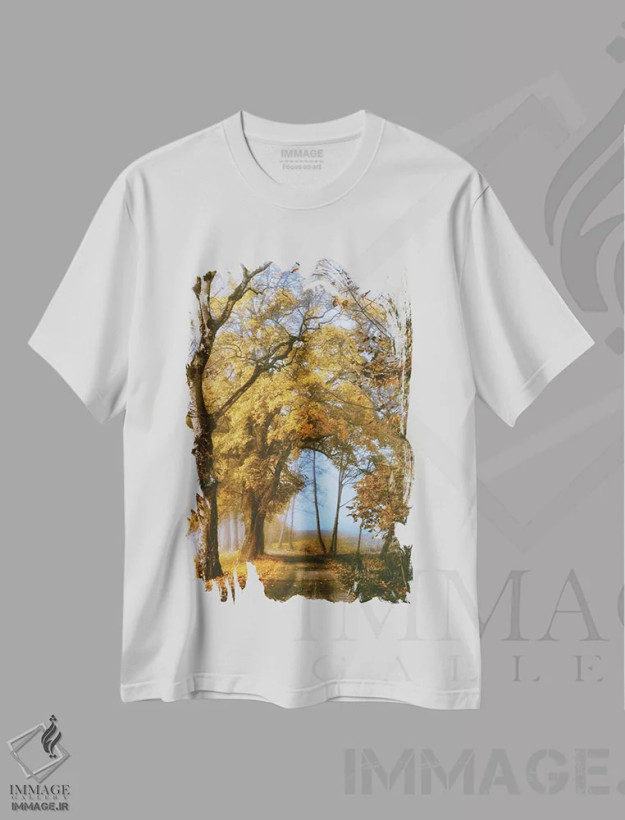 تیشرت سفید طرح دار راهی به سوی تو، مدیوم اثر لارس فان ده خور | فروشگاه ایماژ
