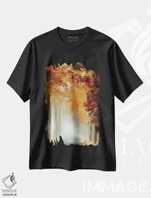 تیشرت مشکی طرح دار خم شگفت انگیز، مدیوم اثر لارس فان ده خور | فروشگاه ایماژ