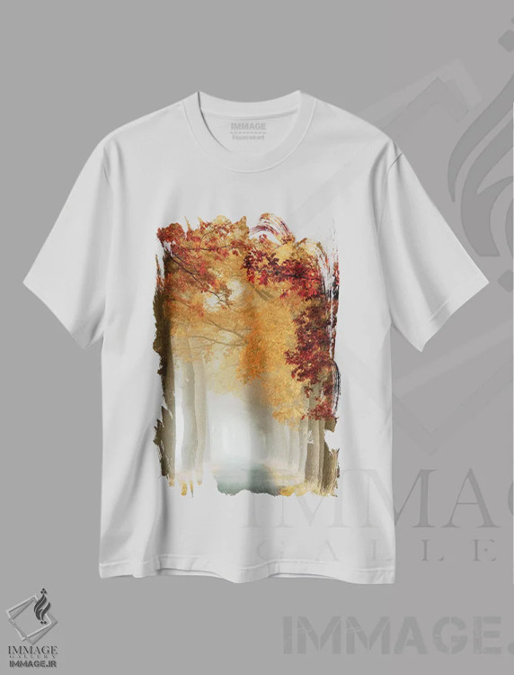 تیشرت سفید طرح دار خم شگفت انگیز، مدیوم اثر لارس فان ده خور | immage.ir
