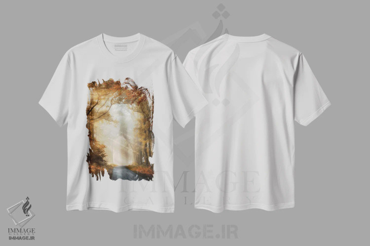 تیشرت سفید طرح دار خوشبختی این است، مدیوم اثر لارس فان ده خور | فروشگاه ایماژ