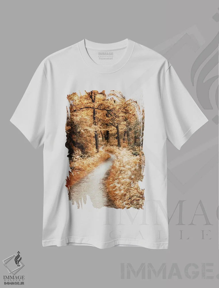 تیشرت سفید طرح دار مسیر پرپیچ وخم، دکور تعطیلات اثر لارس فان ده خور | immage.ir