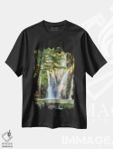 تیشرت مشکی طرح دار آبشار، تزئینی اثر لارس فان ده خور | فروشگاه ایماژ