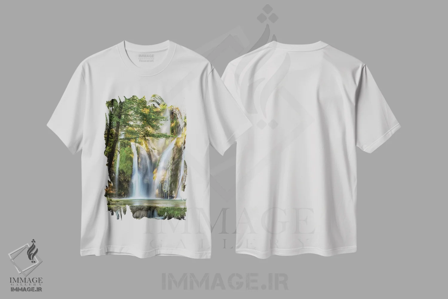 تیشرت سفید طرح دار آبشار، تزئینی اثر لارس فان ده خور | immage.ir