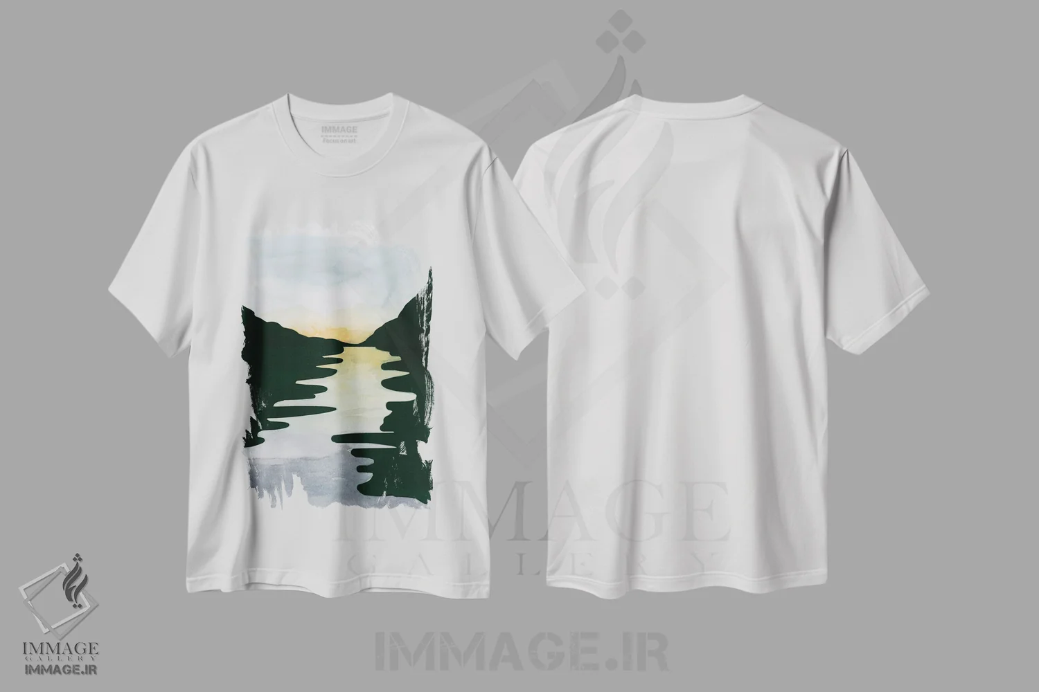 تیشرت سفید طرح دار رودخانه الیزابت ۲، آبستره اثر آلیشیا لانگلی | فروشگاه ایماژ