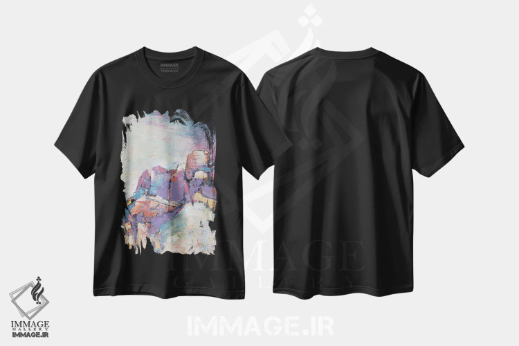تیشرت مشکی طرح دار سدونای من، آبستره اثر لوری هاف | immage.ir