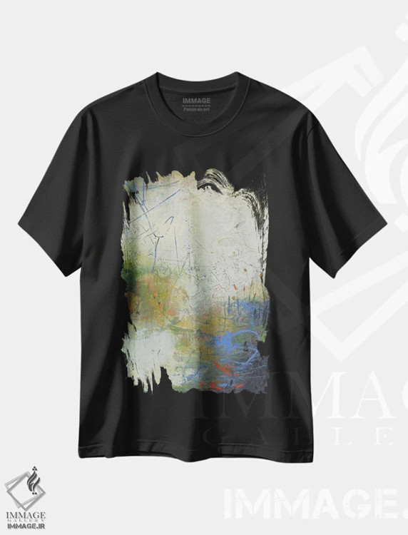 تیشرت مشکی طرح دار رقص طبیعت اثر لوری هاف | immage.ir