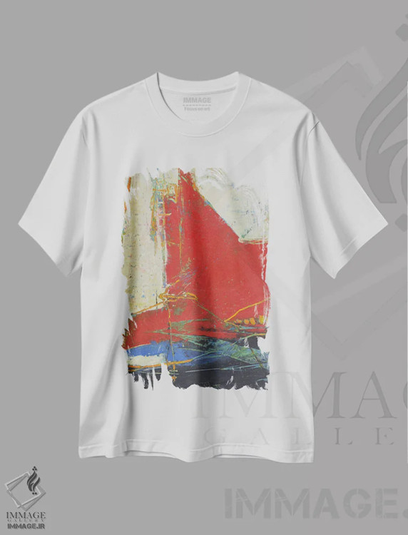 تیشرت سفید طرح دار بادبان قرمز اثر لوری هاف | immage.ir