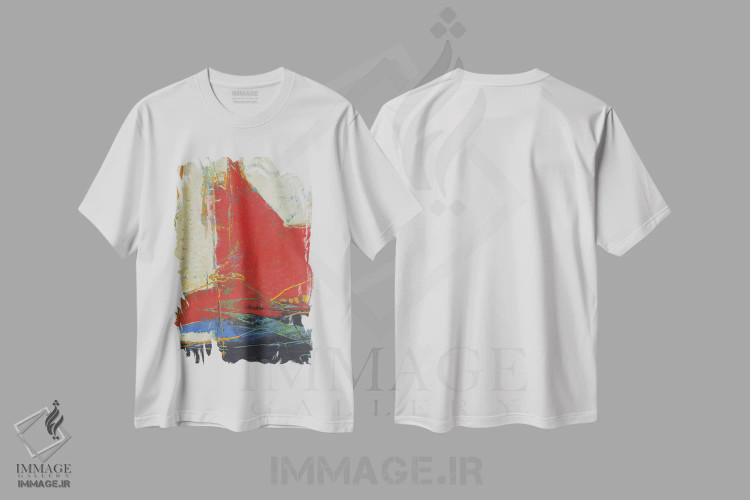 تیشرت سفید طرح دار بادبان قرمز اثر لوری هاف | immage.ir