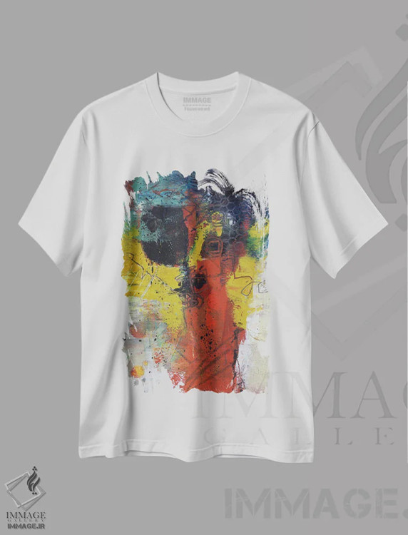 تیشرت سفید طرح دار دسته گل در رنگ اخرا اثر لوری هاف | فروشگاه ایماژ