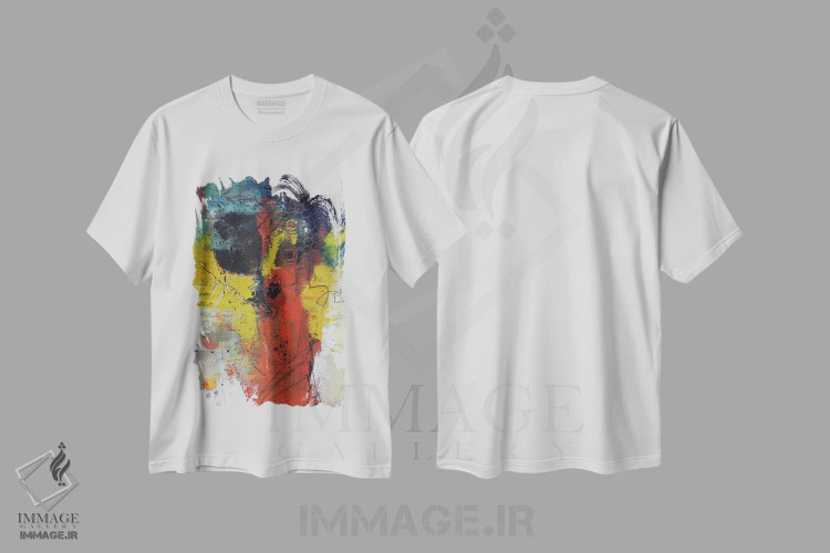 تیشرت سفید طرح دار دسته گل در رنگ اخرا اثر لوری هاف | فروشگاه ایماژ