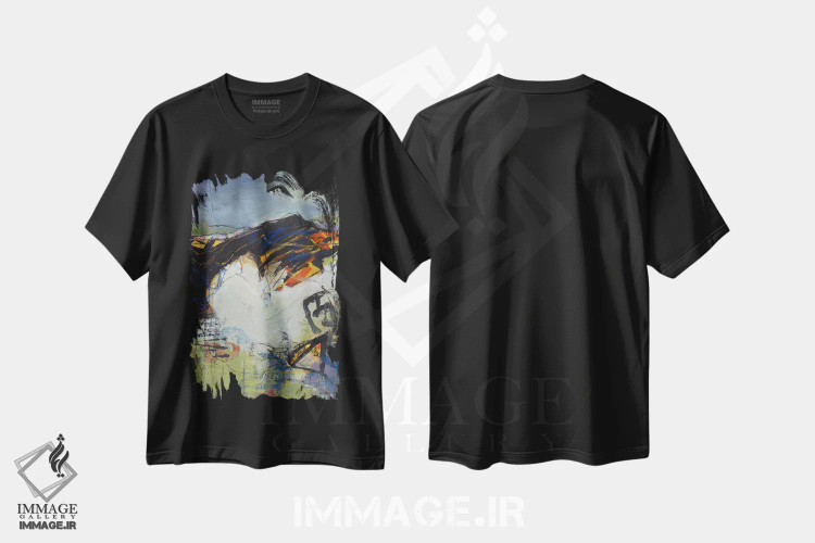 تیشرت مشکی طرح دار تپه های سیاه اثر لوری هاف | فروشگاه ایماژ