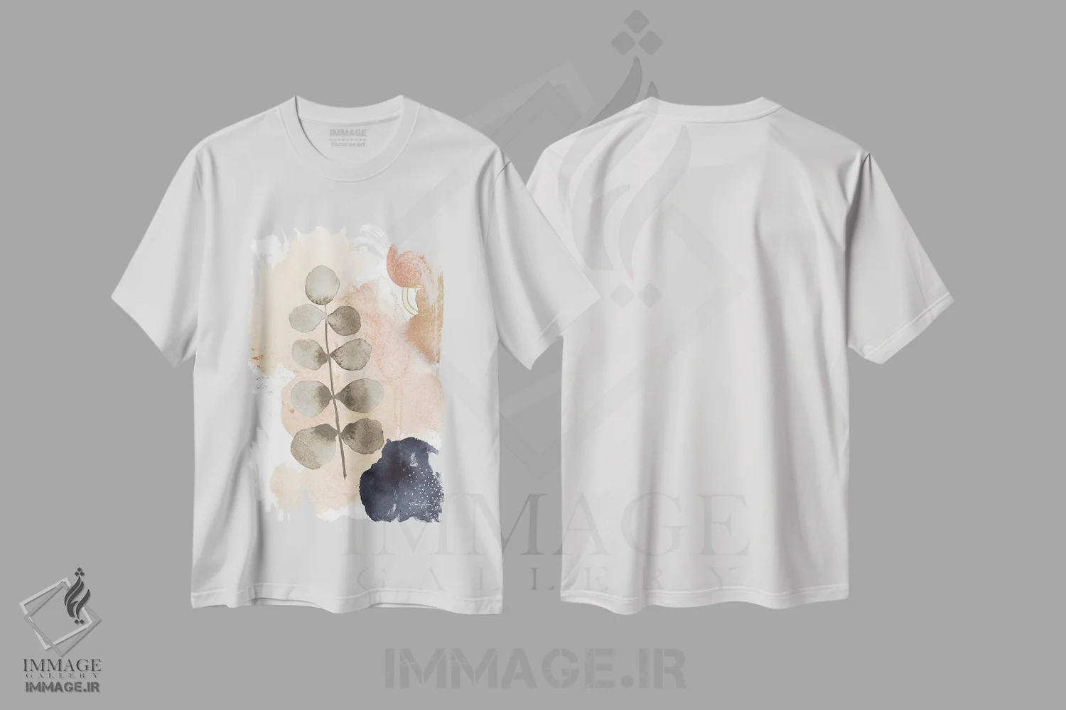 تیشرت سفید طرح دار طبیعت آرام II، آبستره اثر لورا هورن | immage.ir