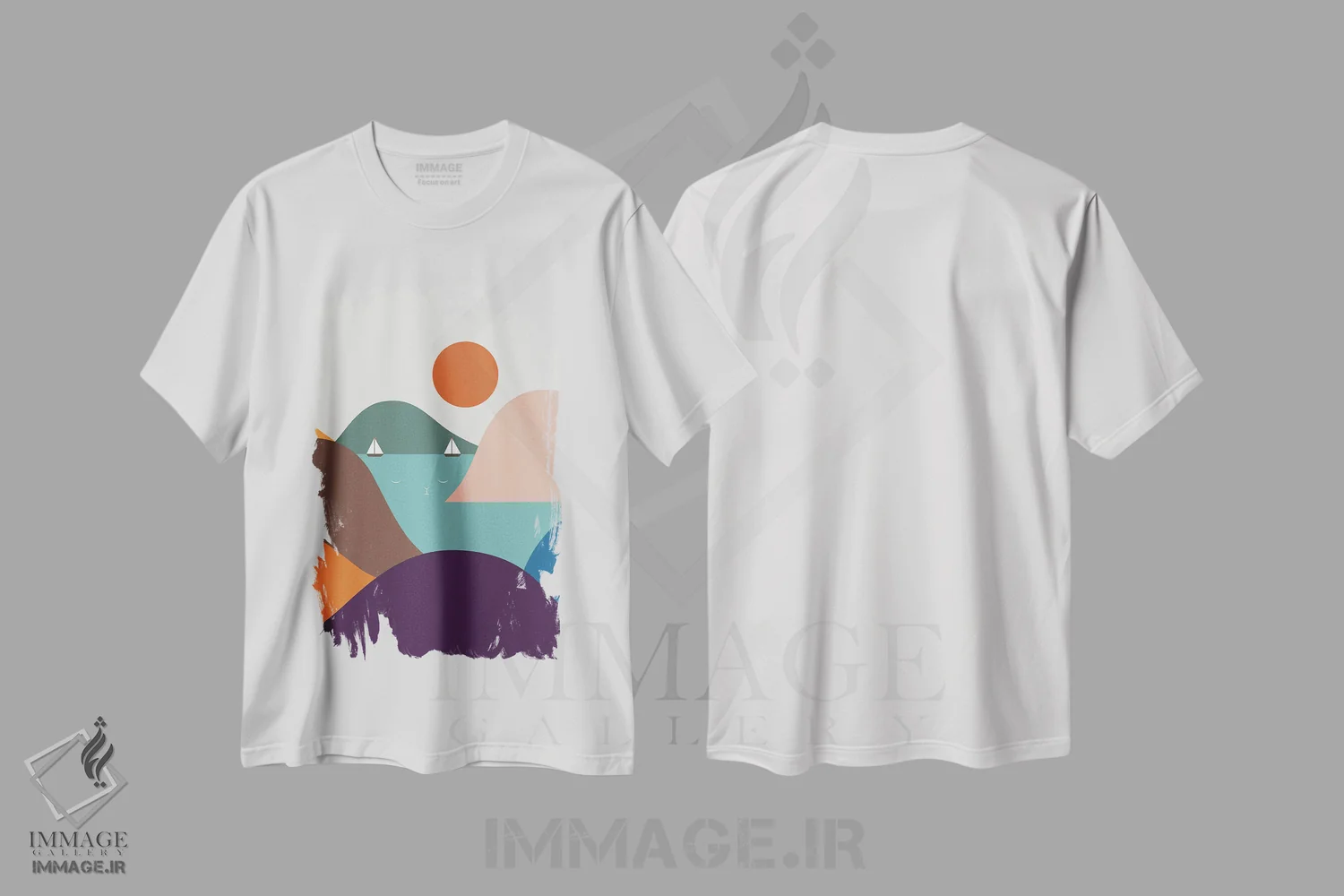 تیشرت سفید طرح دار چشم انداز گربه XII، تزئینی اثر لیم هنگ سوی | فروشگاه ایماژ