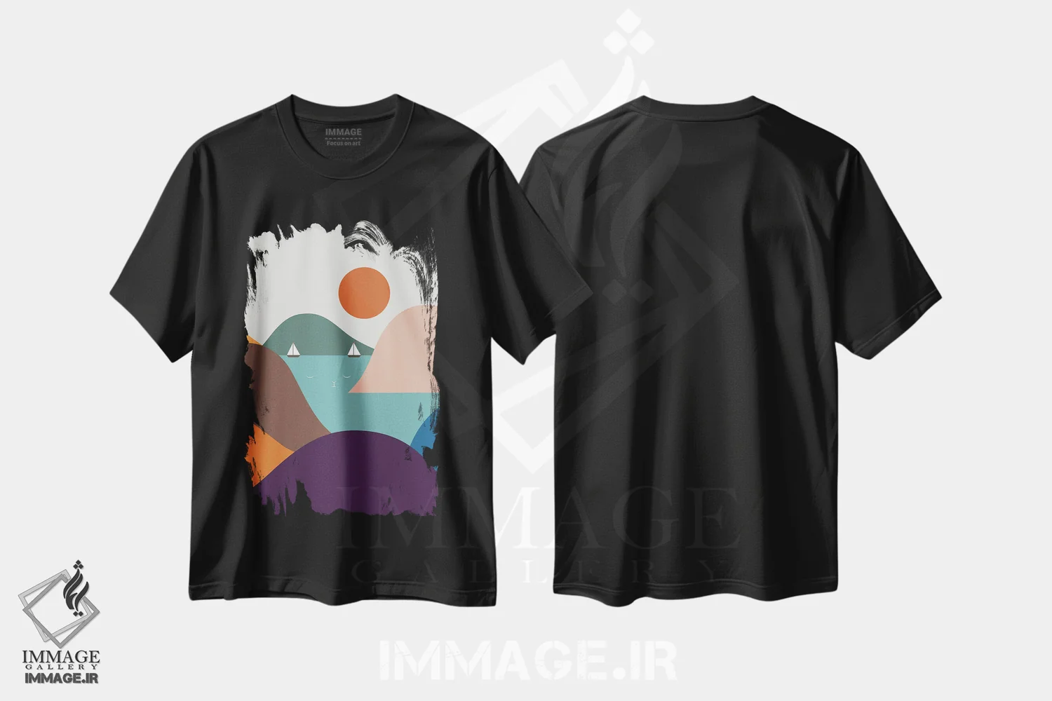 تیشرت مشکی طرح دار چشم انداز گربه XII، تزئینی اثر لیم هنگ سوی | immage.ir