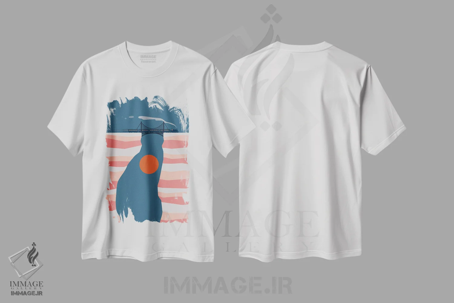 تیشرت سفید طرح دار چشم انداز گربه XIV، تزئینی اثر لیم هنگ سوی | immage.ir