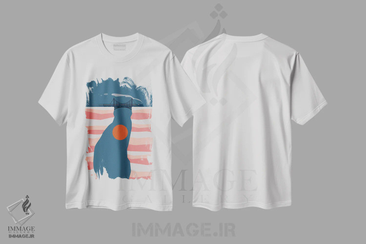 تیشرت سفید طرح دار چشم انداز گربه XIV، تزئینی اثر لیم هنگ سوی | immage.ir