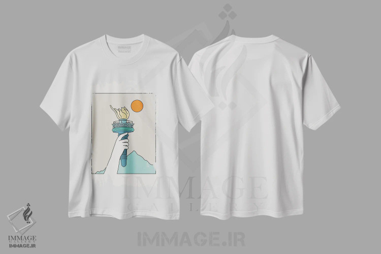 تیشرت سفید طرح دار چشم انداز گربه XXII، هنر دیجیتال اثر لیم هنگ سوی | فروشگاه ایماژ
