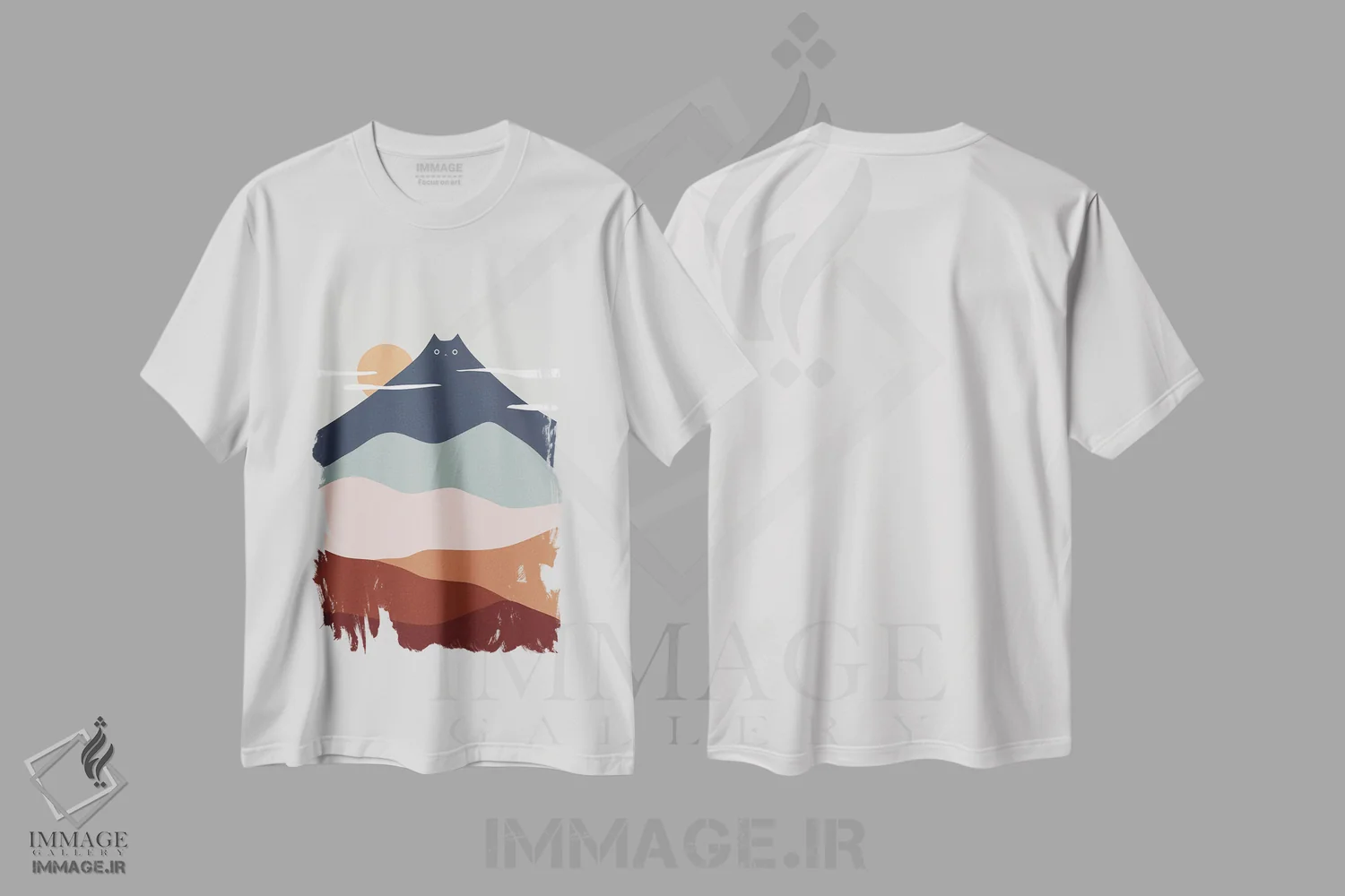 تیشرت سفید طرح دار چشم انداز گربه XXI، تزئینی اثر لیم هنگ سوی | immage.ir