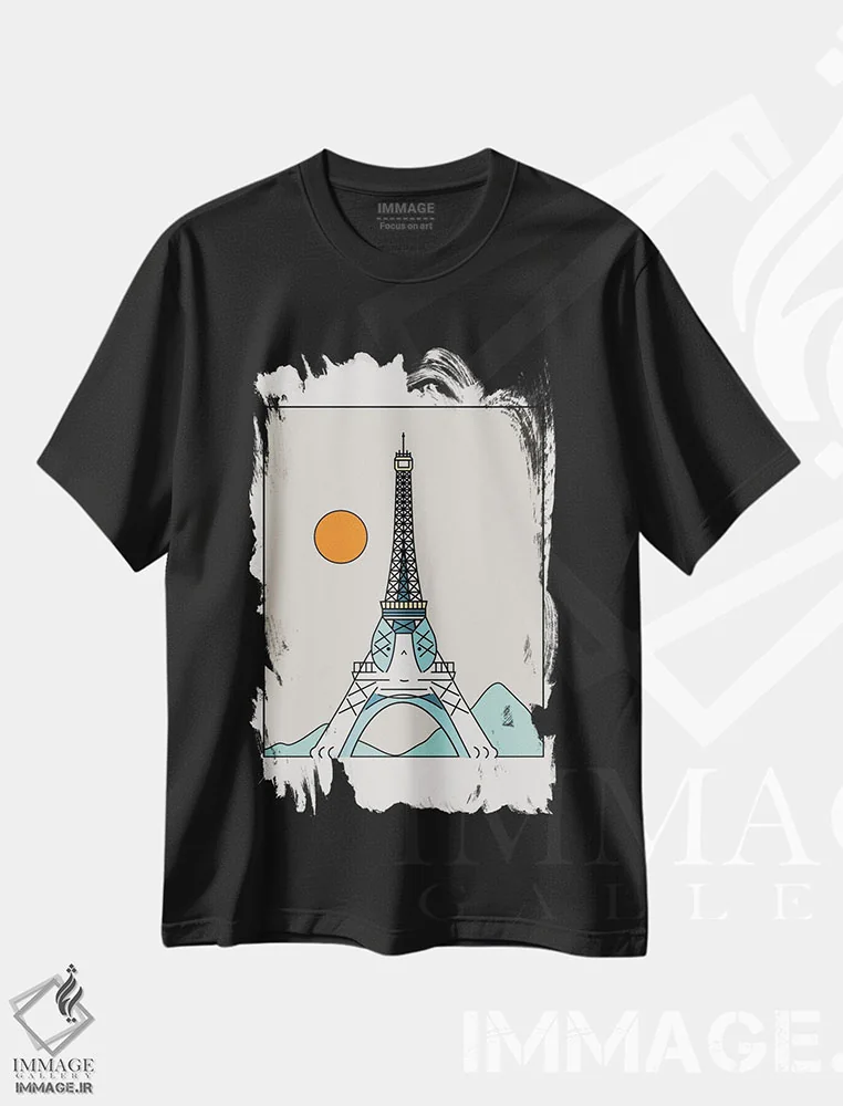 تیشرت مشکی طرح دار چشم انداز گربه XXV، هنر دیجیتال اثر لیم هنگ سوی | immage.ir