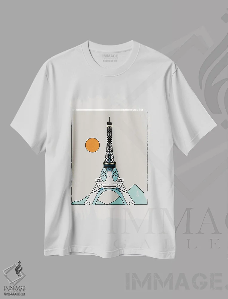 تیشرت سفید طرح دار چشم انداز گربه XXV، هنر دیجیتال اثر لیم هنگ سوی | فروشگاه ایماژ