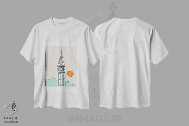 تیشرت سفید طرح دار چشم انداز گربه XXIV، هنر دیجیتال اثر لیم هنگ سوی | immage.ir