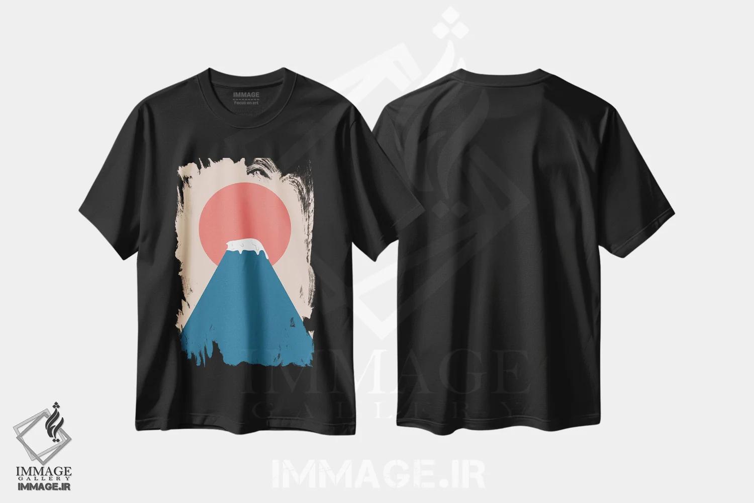 تیشرت مشکی طرح دار چشم انداز گربه XXVIII-A، تزئینی اثر لیم هنگ سوی | فروشگاه ایماژ