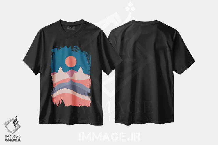 تیشرت مشکی طرح دار چشم انداز گربه XXIX، تزئینی اثر لیم هنگ سوی | فروشگاه ایماژ