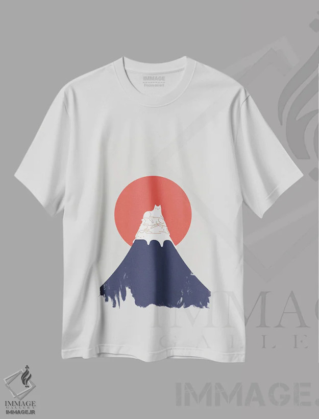 تیشرت سفید طرح دار چشم انداز گربه XXX، تزئینی اثر لیم هنگ سوی | فروشگاه ایماژ