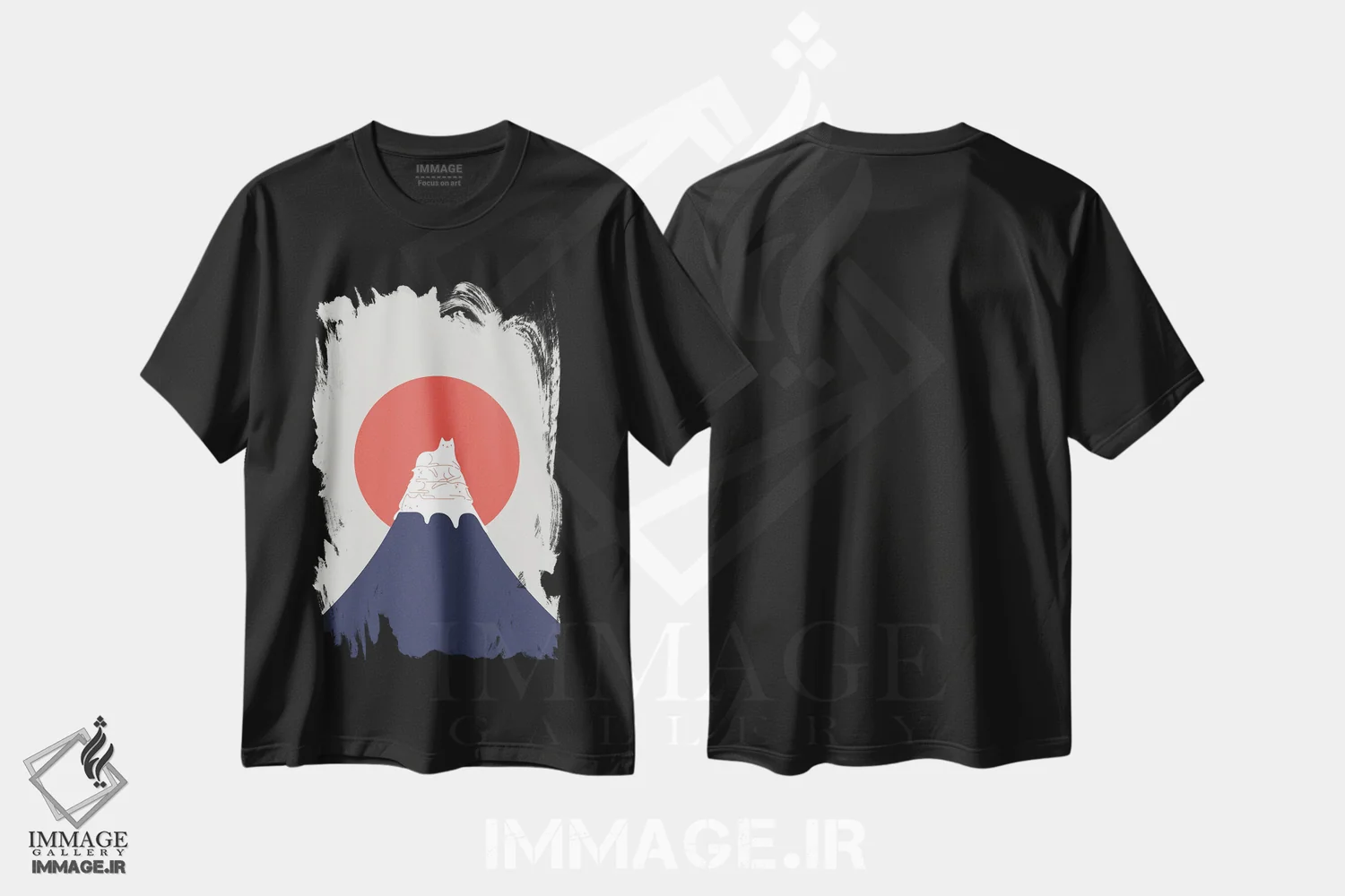 تیشرت مشکی طرح دار چشم انداز گربه XXX، تزئینی اثر لیم هنگ سوی | immage.ir