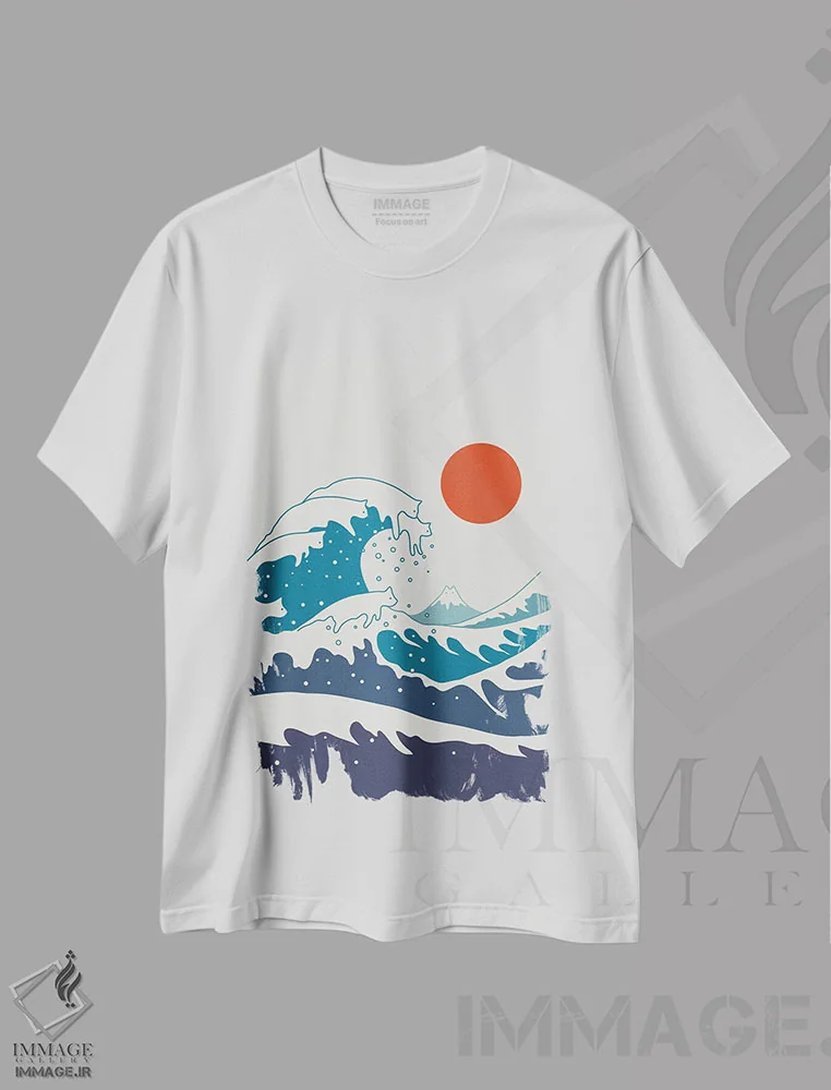 تیشرت سفید طرح دار چشم انداز گربه XXXIV، هنر دیجیتال اثر لیم هنگ سوی | فروشگاه ایماژ